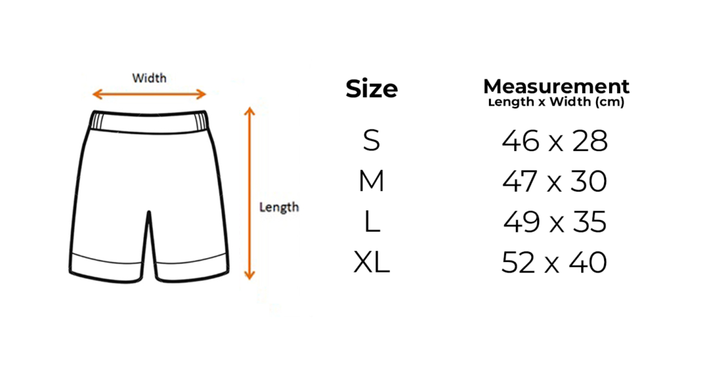 Project Dive Roll Shorts Size Chart